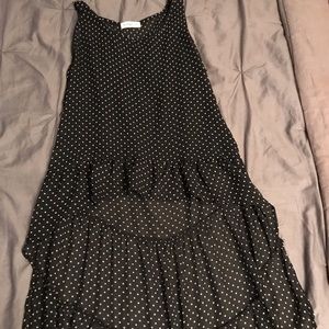 Black and white sheer ruffle shirt